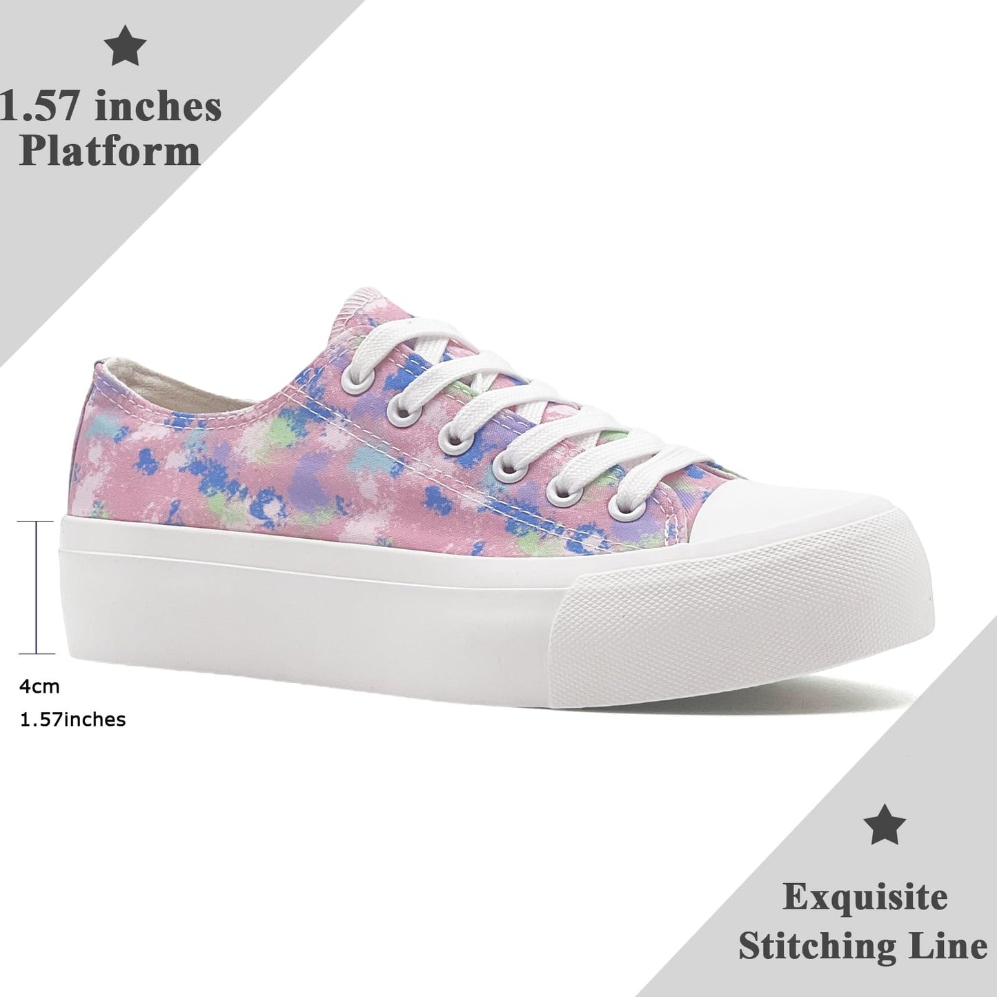 Ladies Pink Rainbow Canvas Shoes