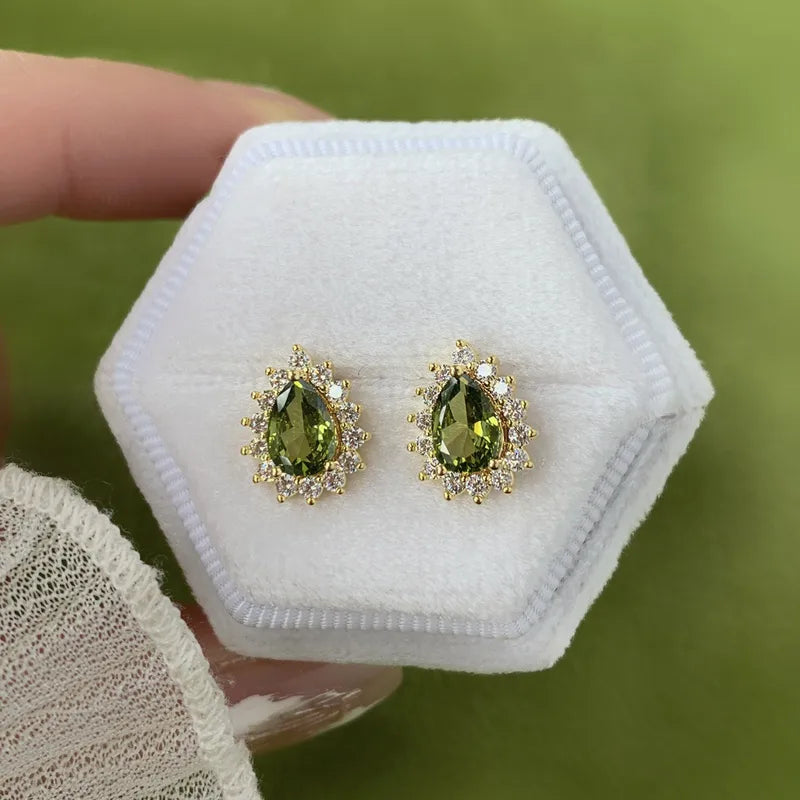 💚 14K Gold Plated Sterling Silver 925 Water Droplet Earrings 💚