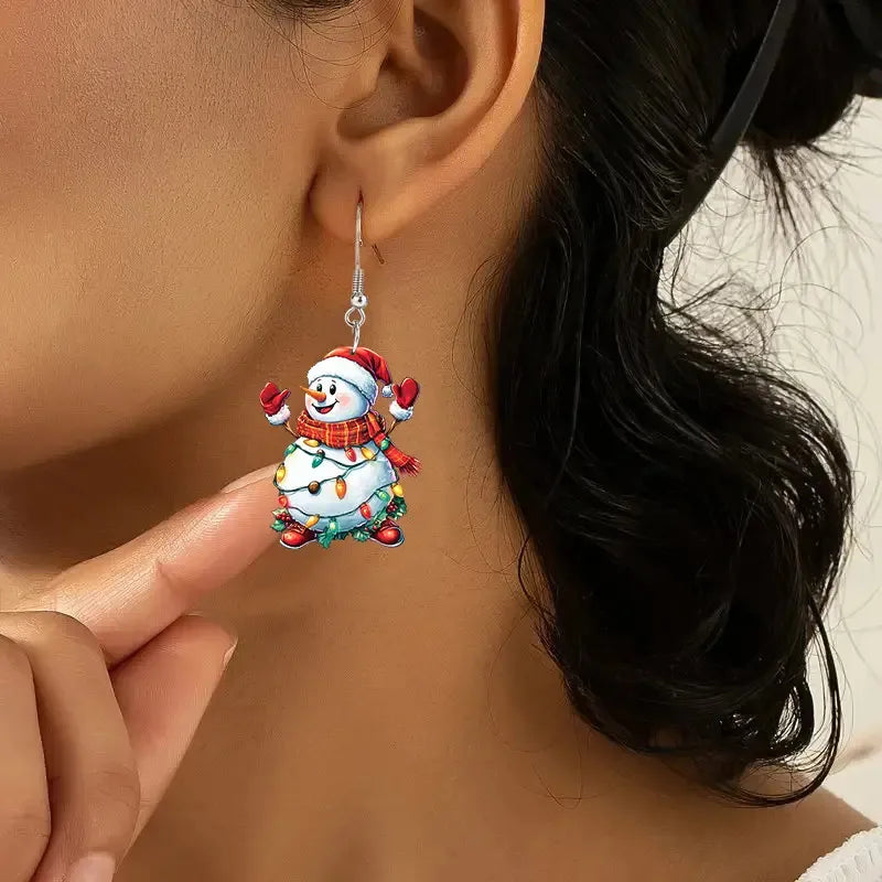 ⛄ Snowman Acrylic Drop Earrings ⛄