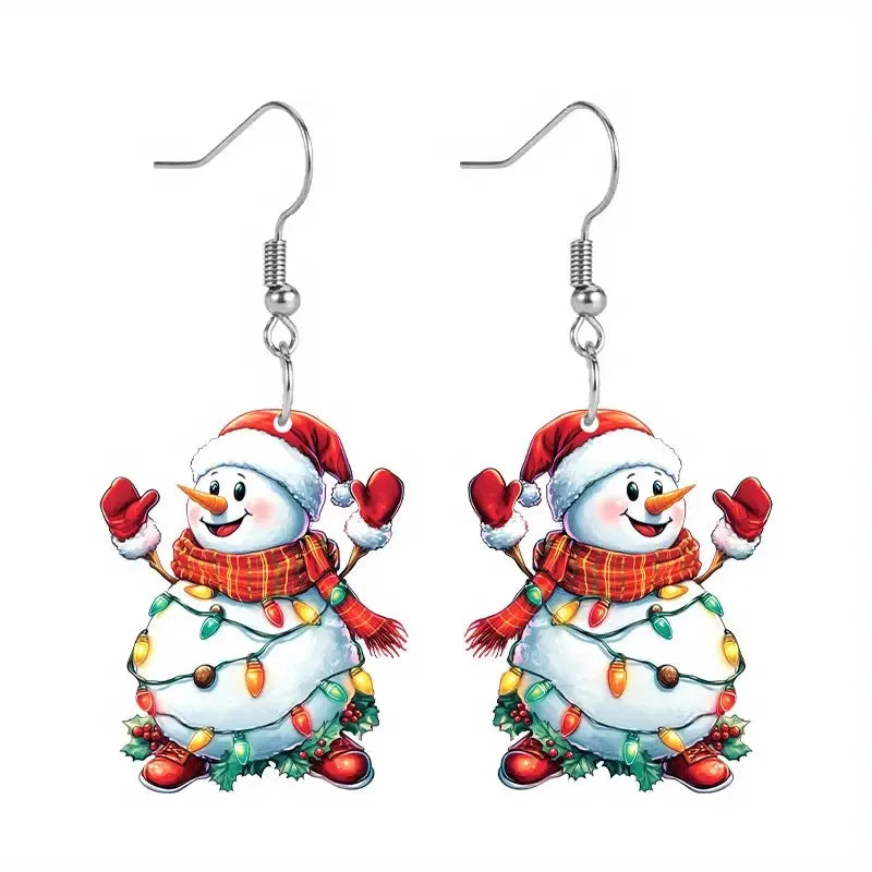⛄ Snowman Acrylic Drop Earrings ⛄