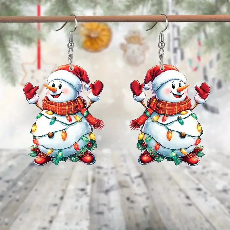 ⛄ Snowman Acrylic Drop Earrings ⛄