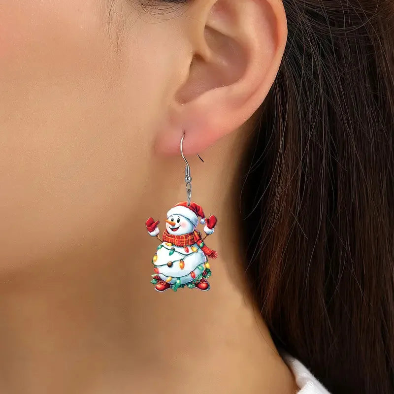 ⛄ Snowman Acrylic Drop Earrings ⛄
