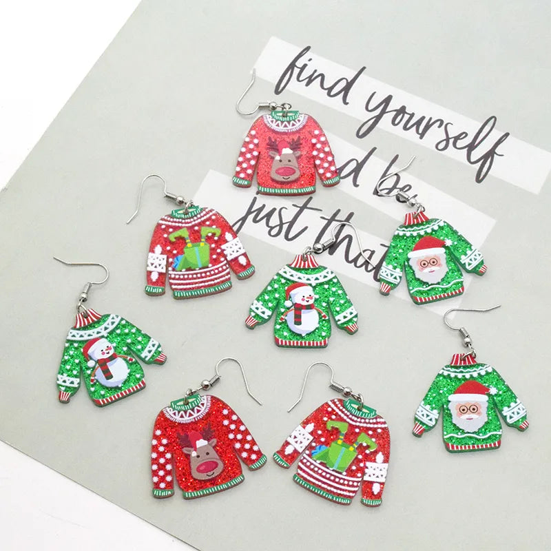 🎄🎅 4pc Christmas Jumper Acrylic Drop Earring Set 🎅🎄