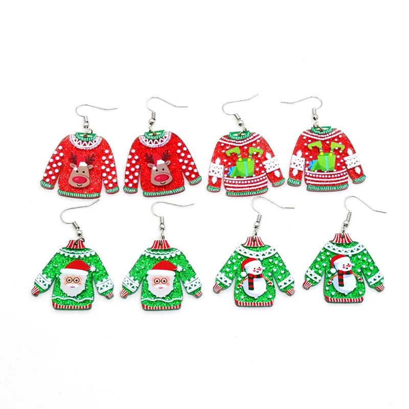 🎄🎅 4pc Christmas Jumper Acrylic Drop Earring Set 🎅🎄