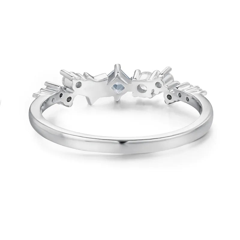 ⭐ Sterling Silver 925 Pentagram Geometric Star Zircon Ring⭐