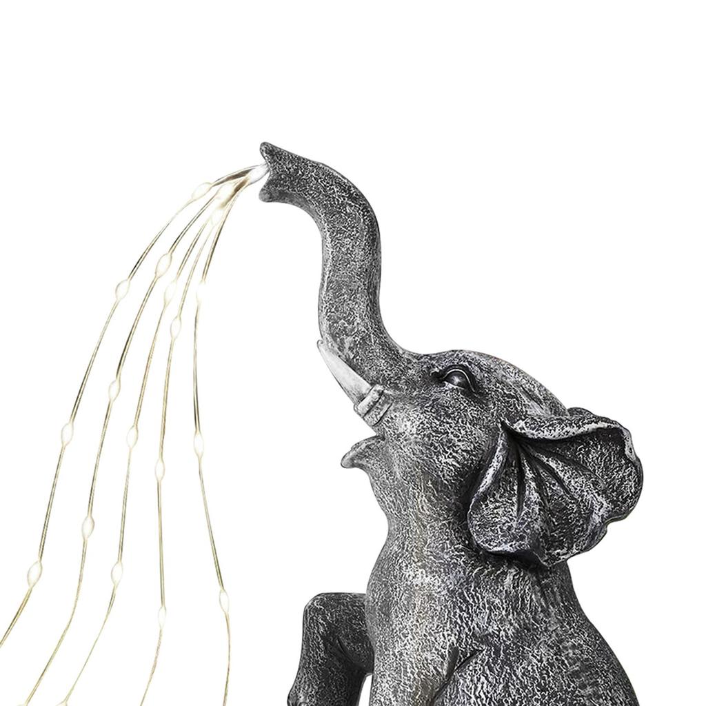 🐘 Solar Elephant LED Statue