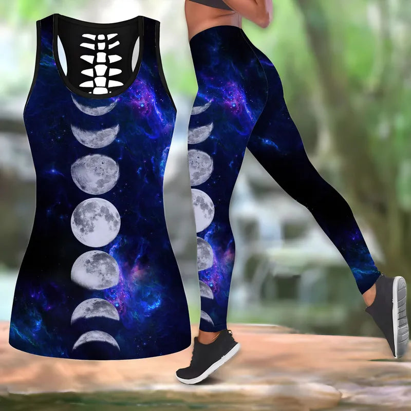 🖤🌙 Gothic 2PC Leggings Co-Ord Sets - Moon Phases 🌙🖤