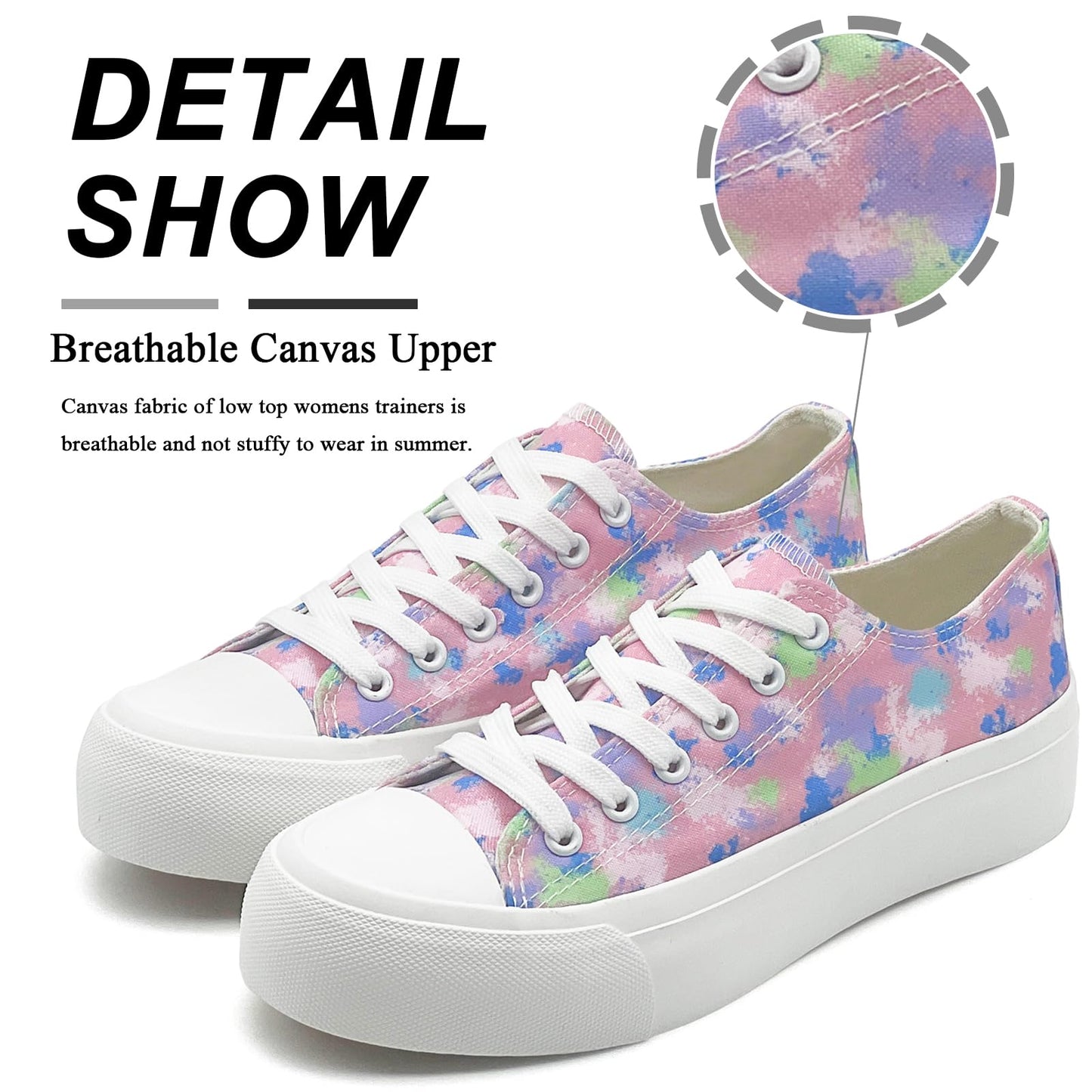 Ladies Pink Rainbow Canvas Shoes