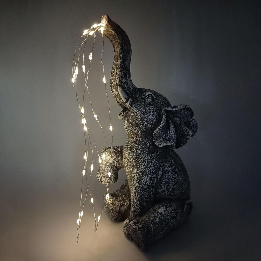🐘 Solar Elephant LED Statue