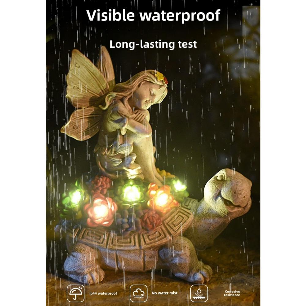 🐢 Solar Succulent Turtle Fairy Ornament 🐢