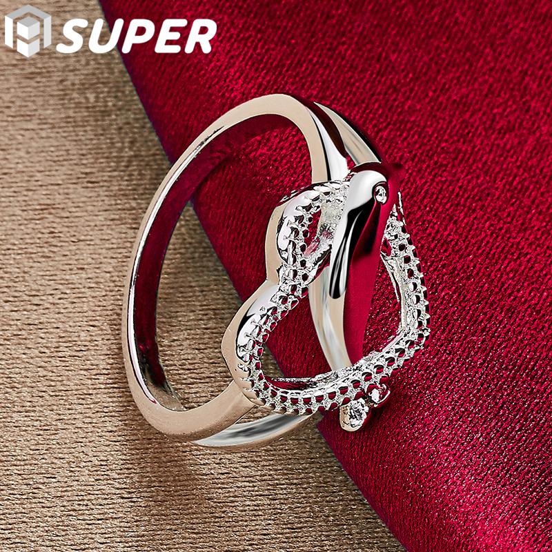 ๐ฌ 925 Sterling Silver Dolphin Heart Ring