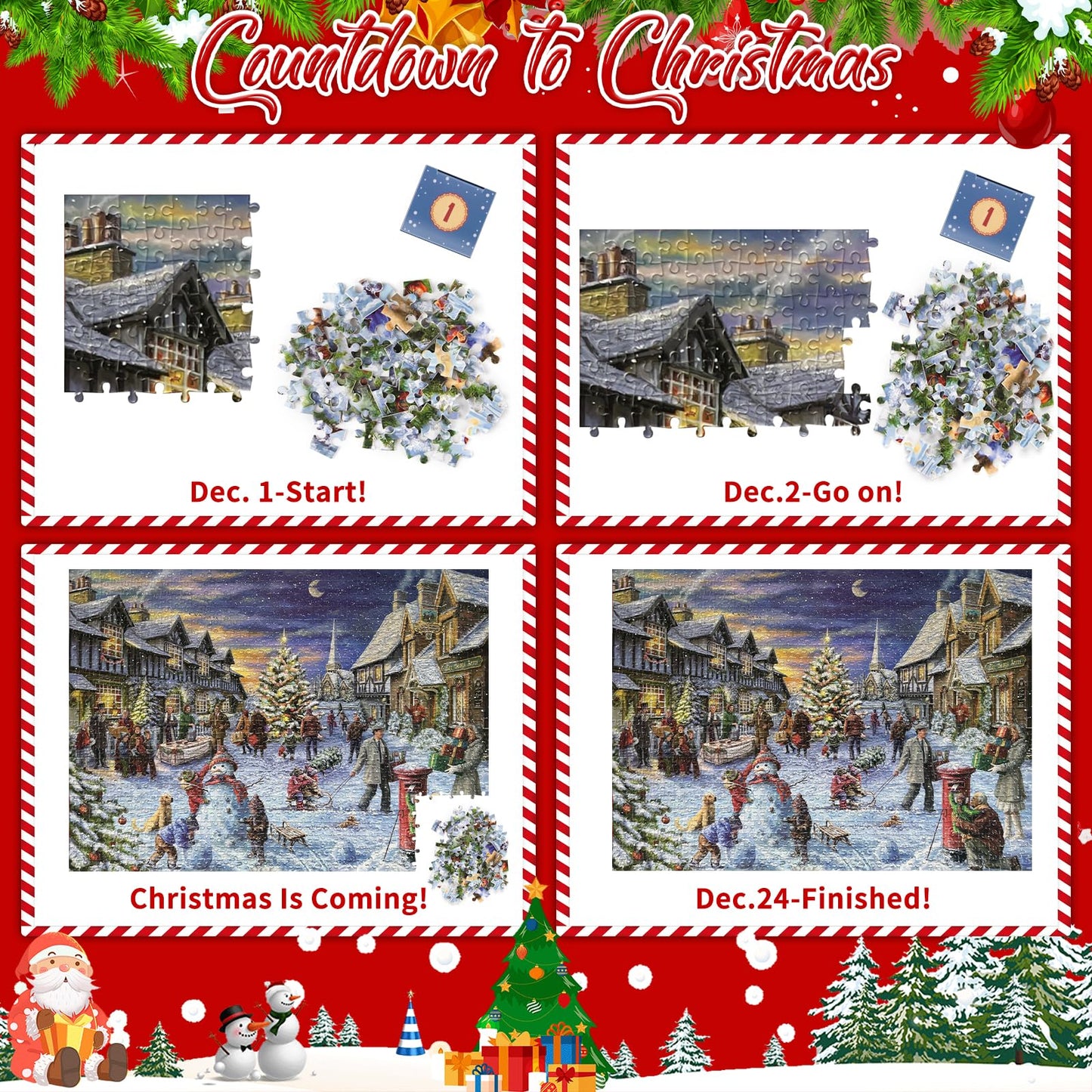 ππ§© Christmas Jigsaw Puzzle Advent Calendar β 24 Boxes π§©π