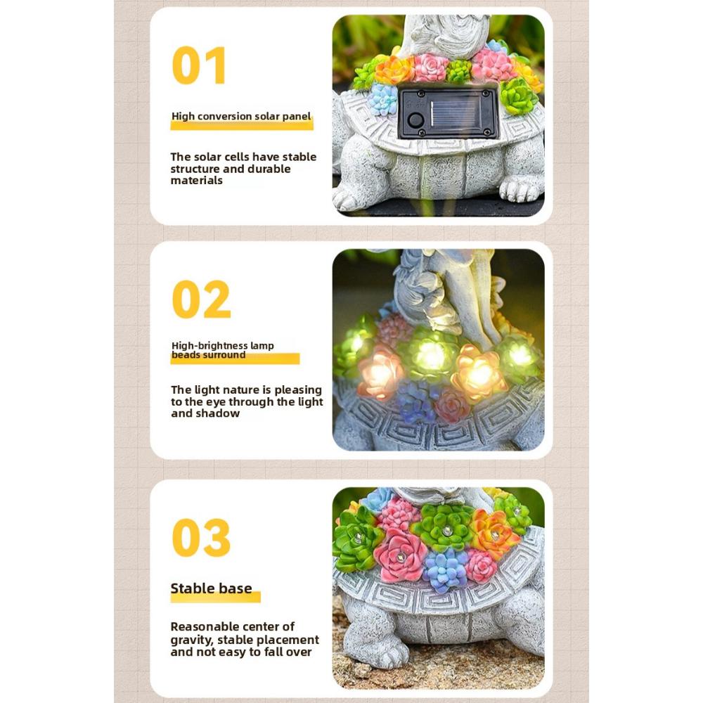 🐢 Solar Succulent Turtle Fairy Ornament 🐢