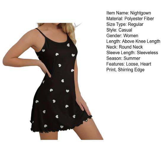 π Heart Print Sleeveless Mini Nightdress π