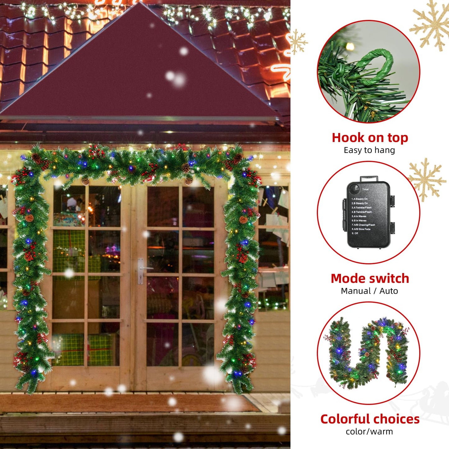 ✨🎄 9ft LED Snowy Garland 🎄✨
