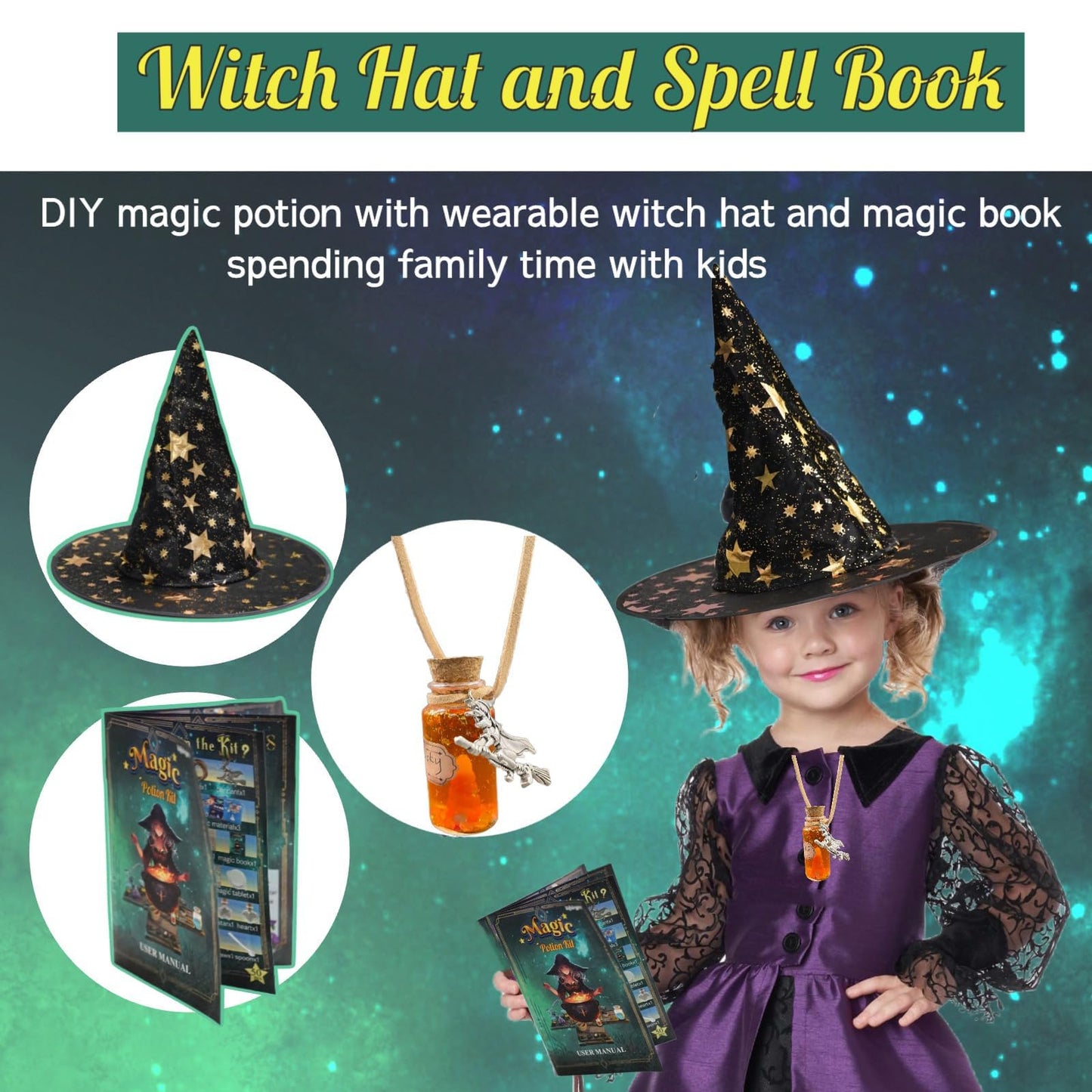 Potion Making Kit for Kids with 50+ Mixes, Hat, Bottles & Magic Accessories