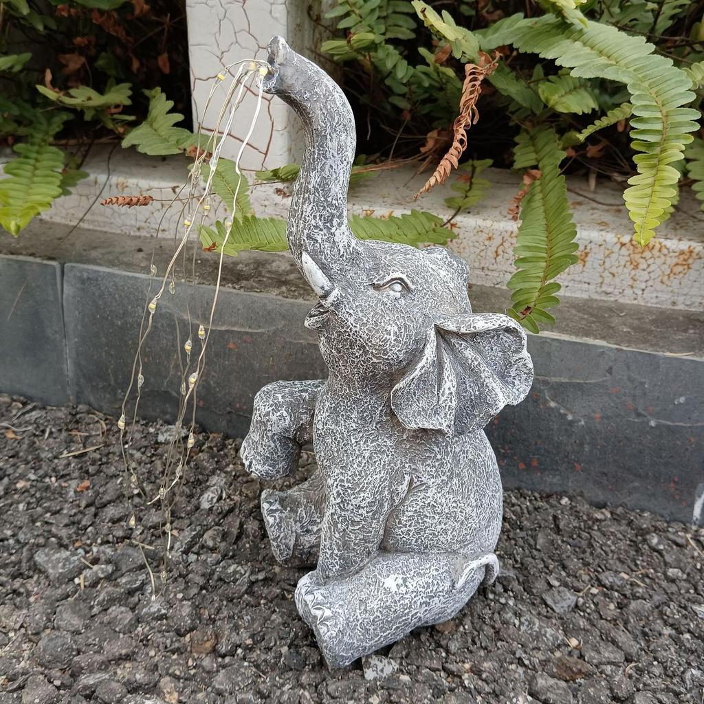 🐘 Solar Elephant LED Statue