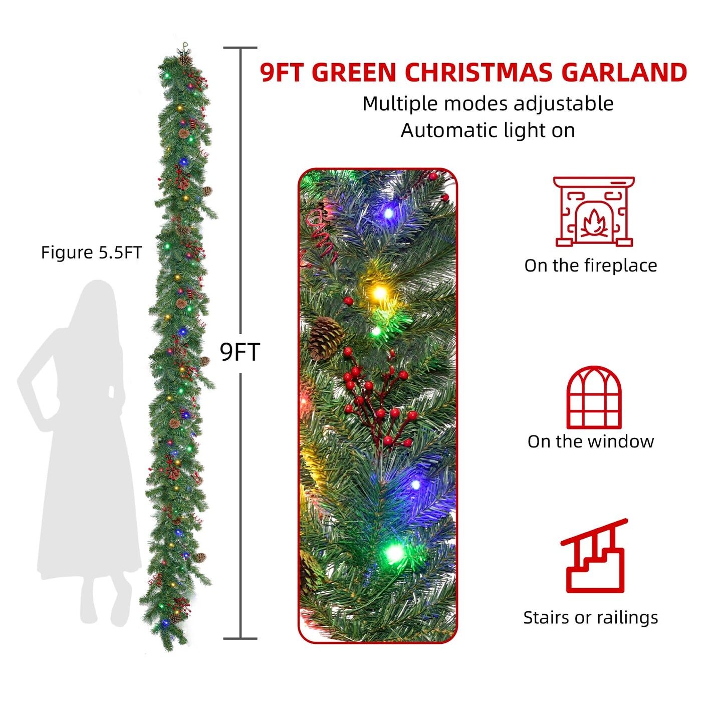 ✨🎄 9ft LED Snowy Garland 🎄✨