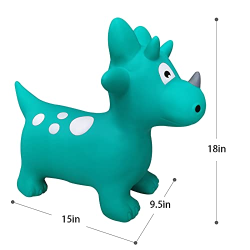Inflatable Bouncy Triceratops Hopper Ride-On Toy