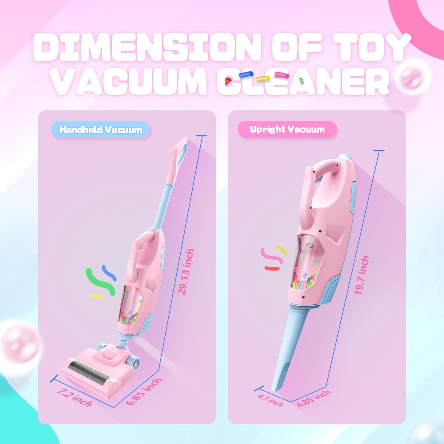 Kids Cordless Vacuum Toy with Lights, Sounds & Ball Popping Action