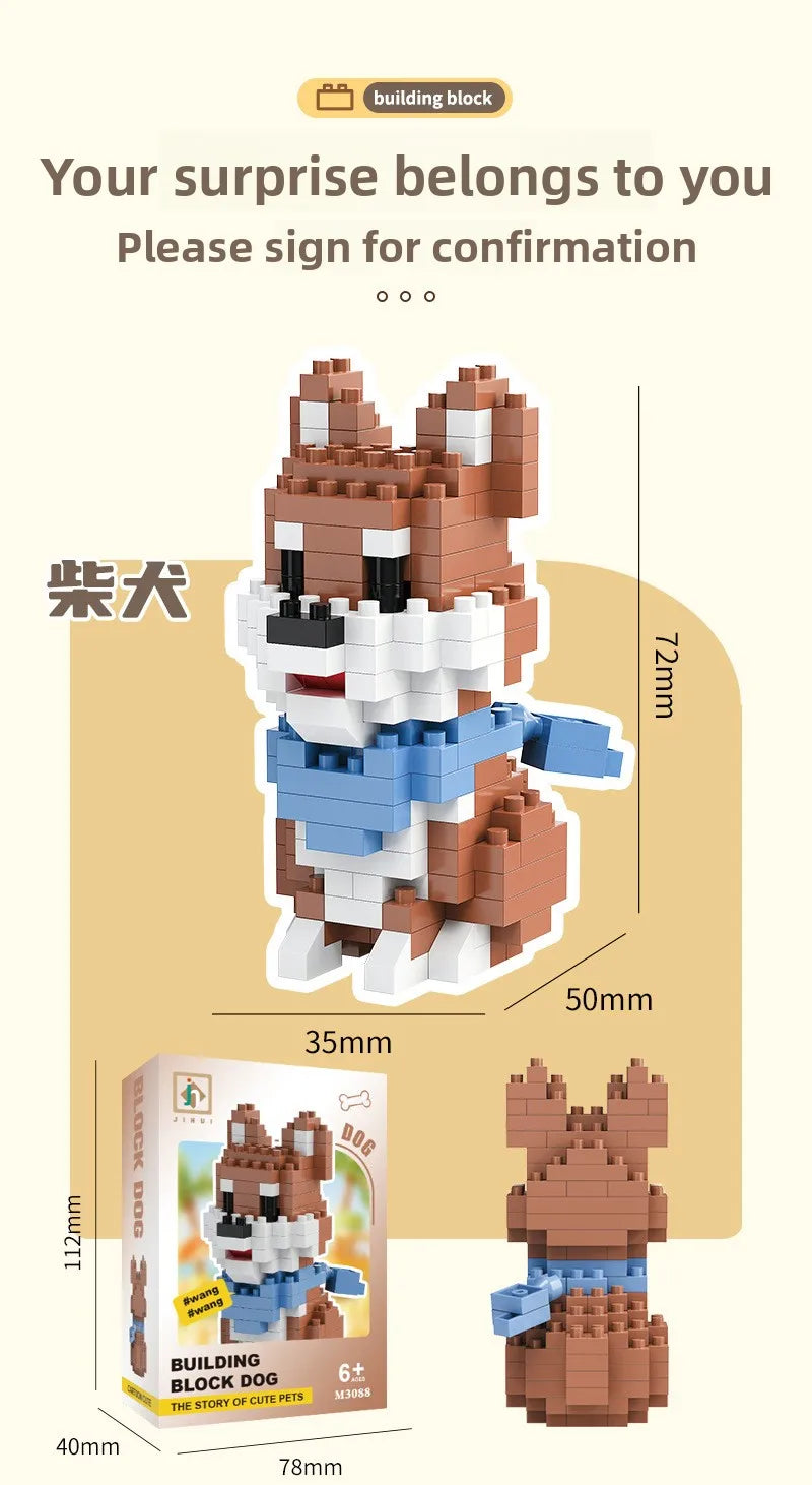 🐶🧩 Cute Mini Blocks Dog Building Toys 🧩🐶