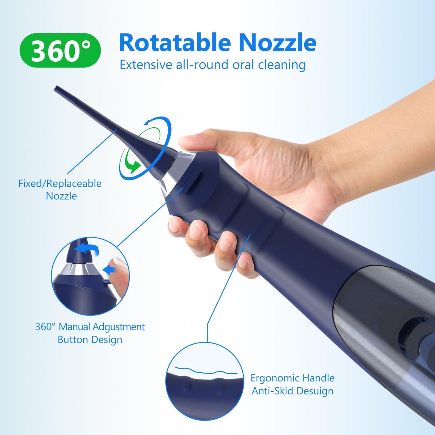 Rechargeable Cordless Water Flosser for Teeth - Blue
