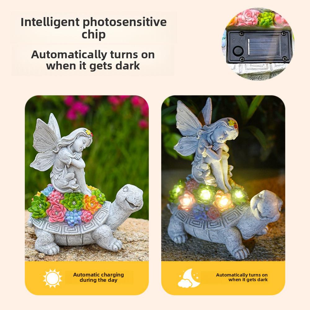 🐢 Solar Succulent Turtle Fairy Ornament 🐢