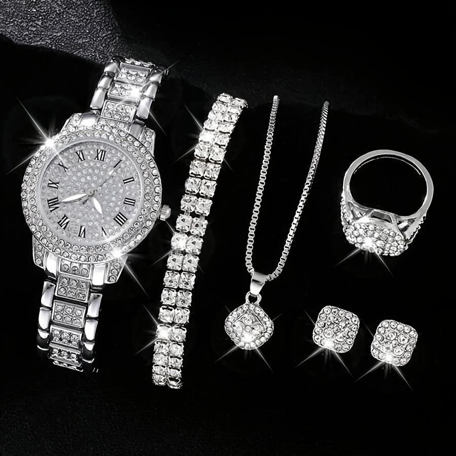 💎✨ 6pc Luxury Women’s Watch & Jewellery Gift Set