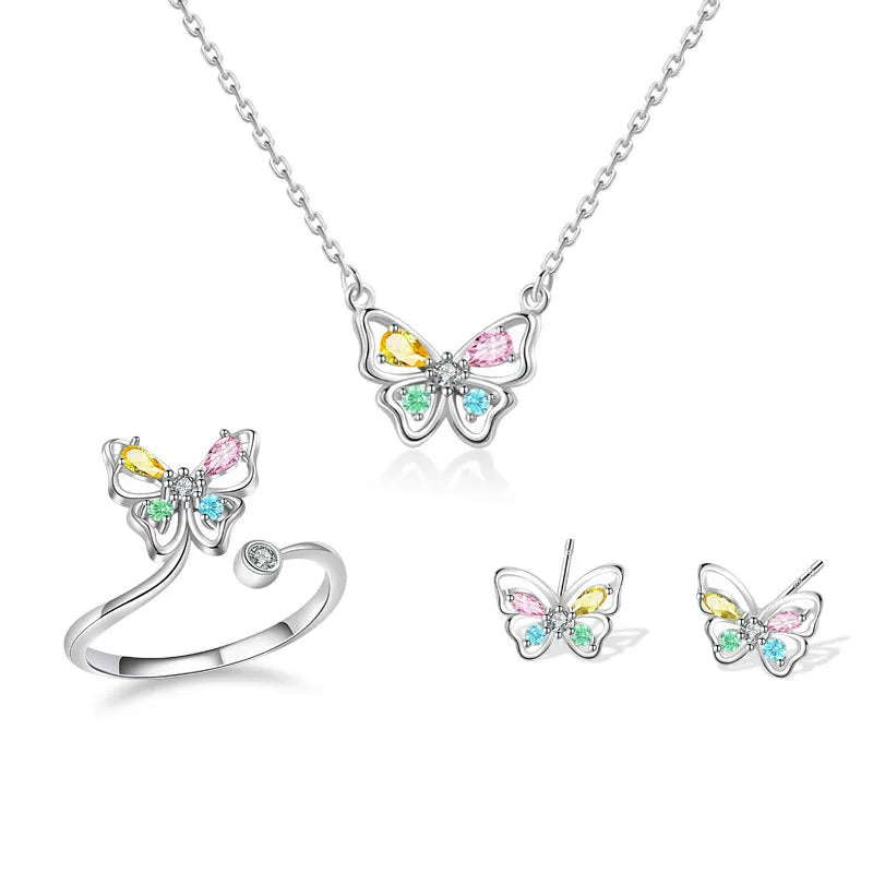 π¦ Multicoloured Sterling Silver 925 Butterfly Jewellery π¦