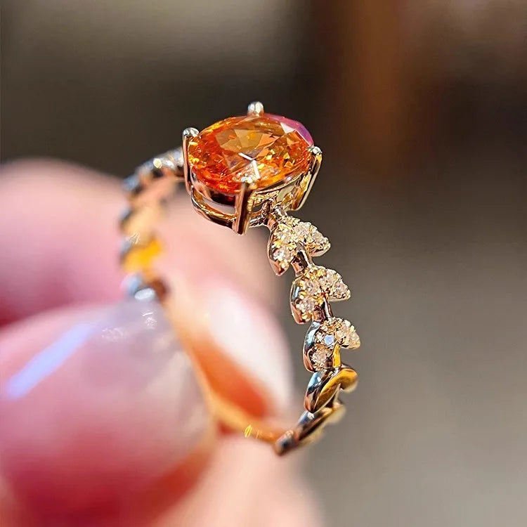 š§” Sterling Silver 925 Fanta Orange Yellow Ring š§”