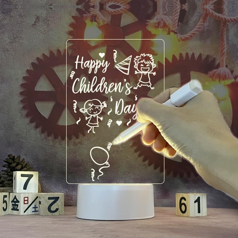 π‘π Creative LED Note Board Night Light β With Pen!
