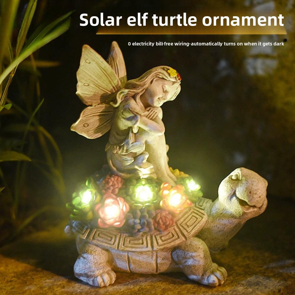 🐢 Solar Succulent Turtle Fairy Ornament 🐢
