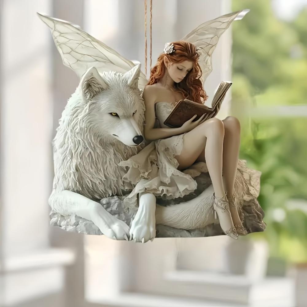 ๐บ Acrylic Wolf and Fairy Pendant ๐บ