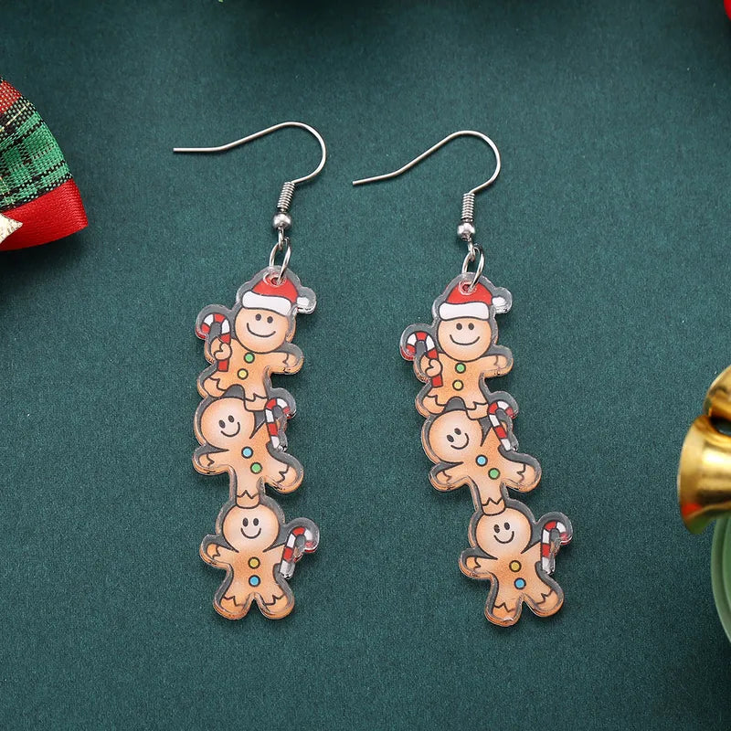 🍪 Trio of Gingerbread Men Acrylic Earrings 🍪