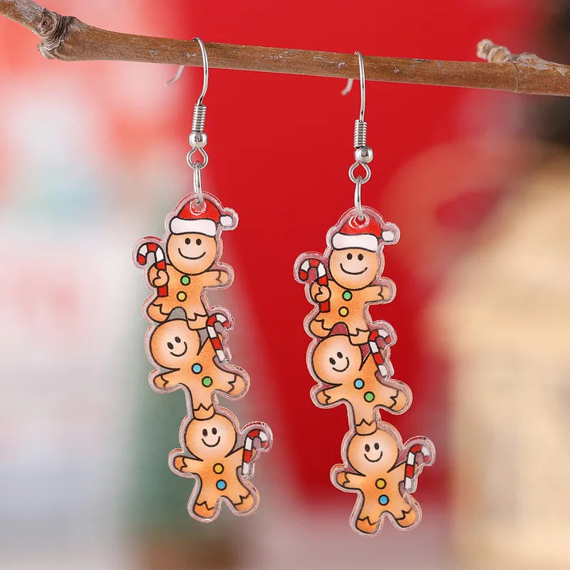 🍪 Trio of Gingerbread Men Acrylic Earrings 🍪