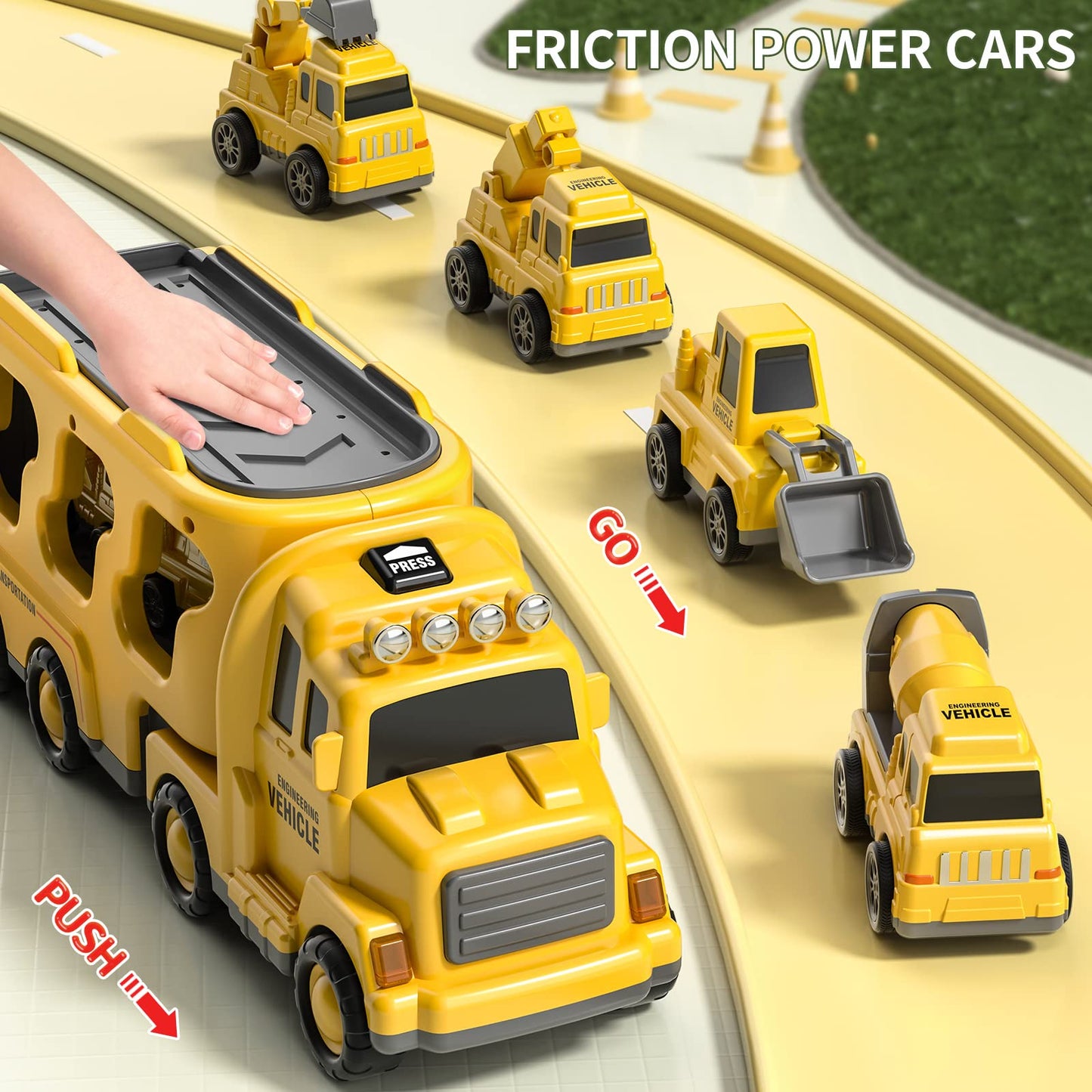 π§π 5-in-1 Construction Truck Toy Set β Friction Powered Vehicles ππ§