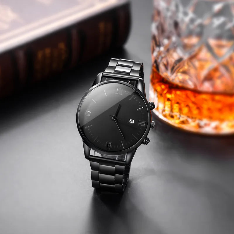 🖤 Men’s Black Watch Jewellery Set