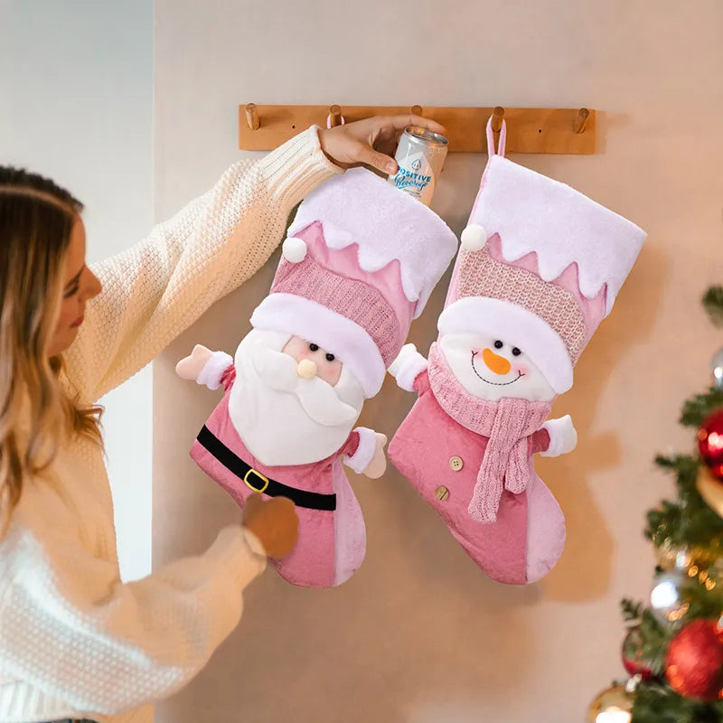 π Christmas Stockings β Pink Snowman or Santa Claus π