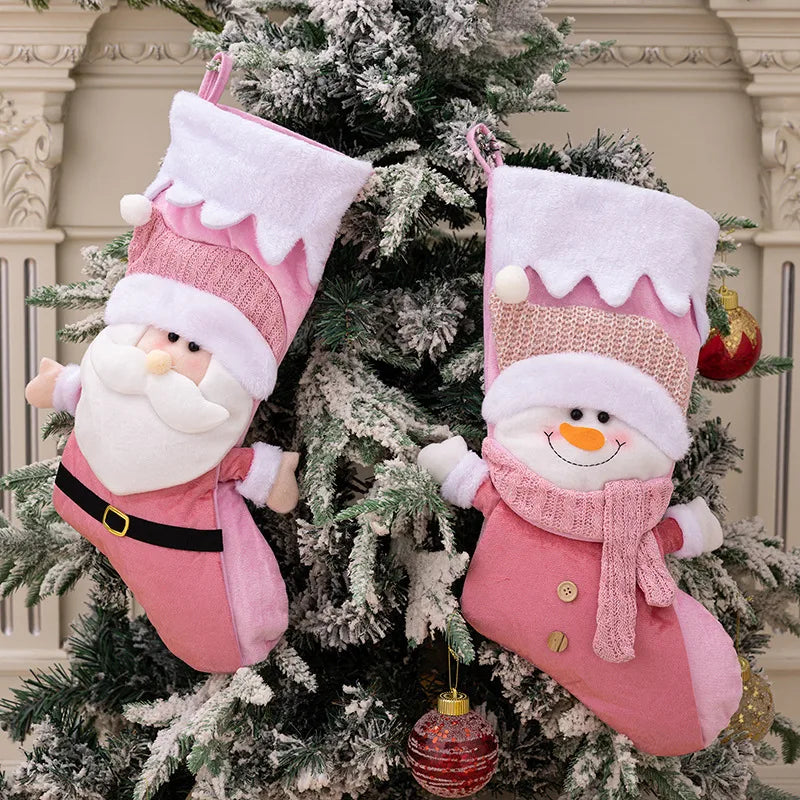 π Christmas Stockings β Pink Snowman or Santa Claus π