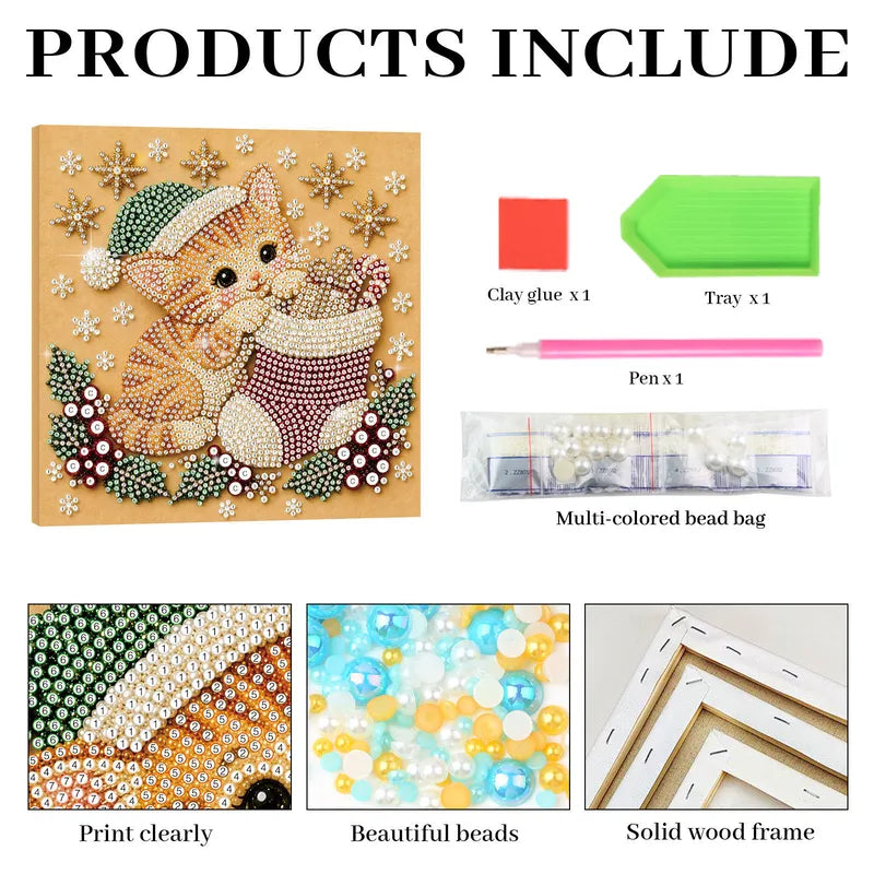 Christmas Pets Diamaond Paintings 20*20cm (Multiple Designs!)