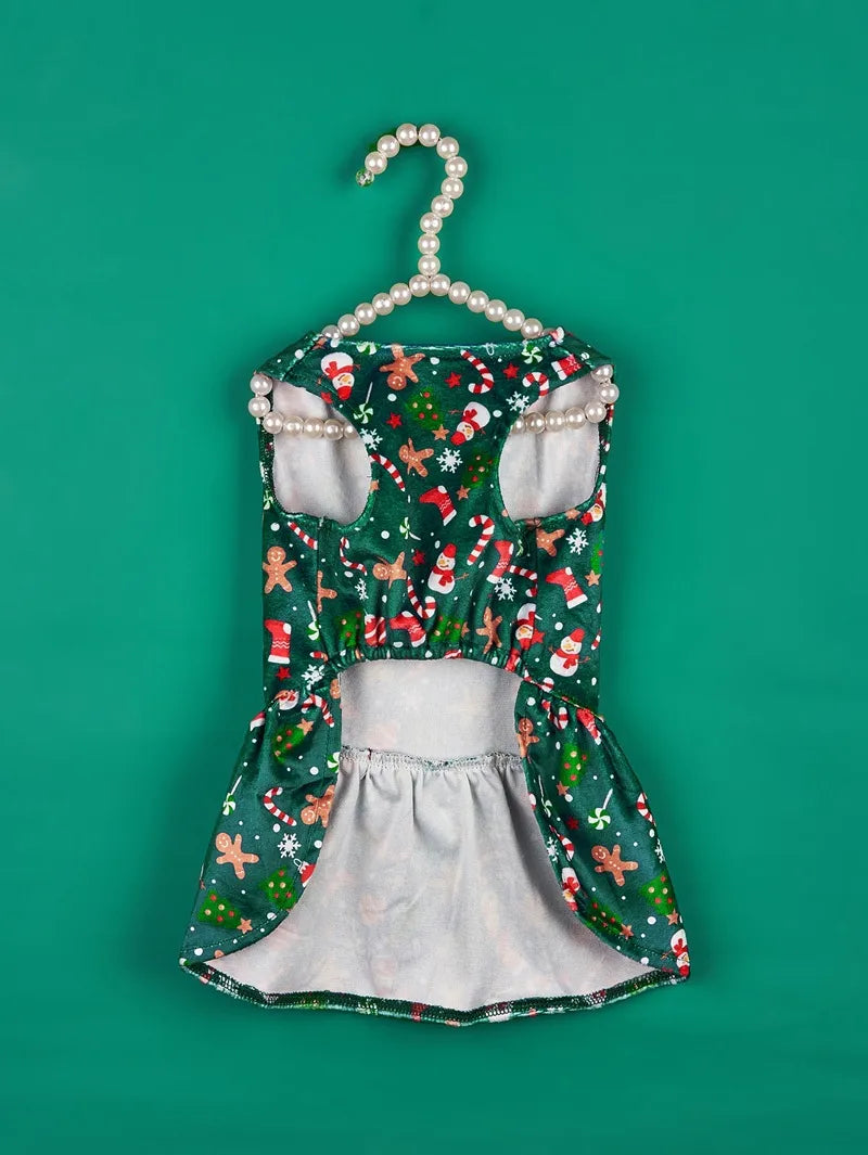 ๐๐ถ Christmas Print Butterfly Bowknot Ribbon Dress ๐พ๐