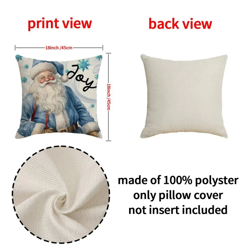 ❄️ 4pc Blue Christmas Cushion Cover Set ❄️