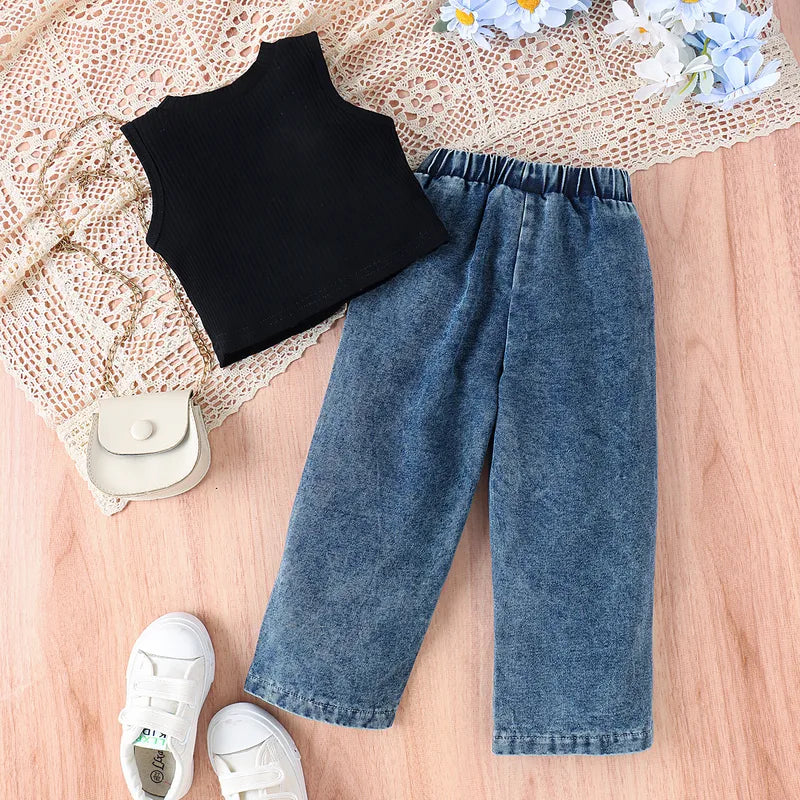 π¦β¨ 2PC Butterfly or Flowers Jeans Set (Black or White) β¨π¦