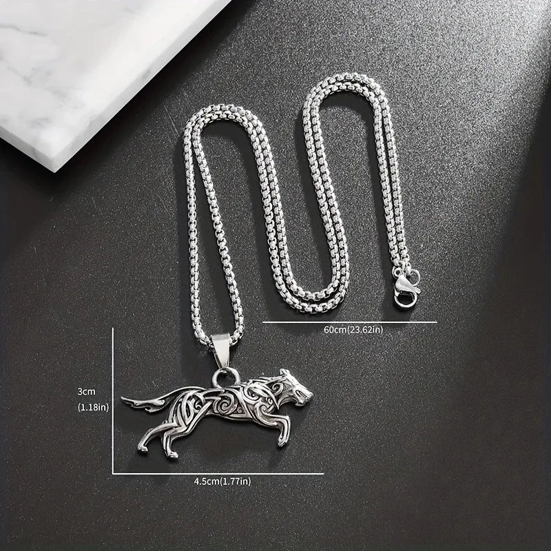๐บ Men's Vintage Viking Wolf Necklace ๐บ