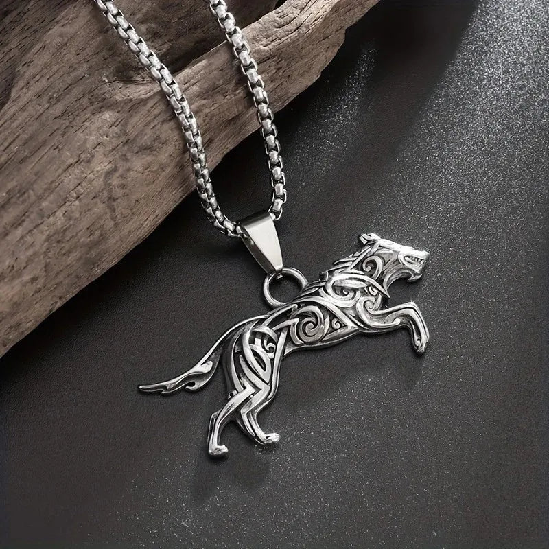 ๐บ Men's Vintage Viking Wolf Necklace ๐บ