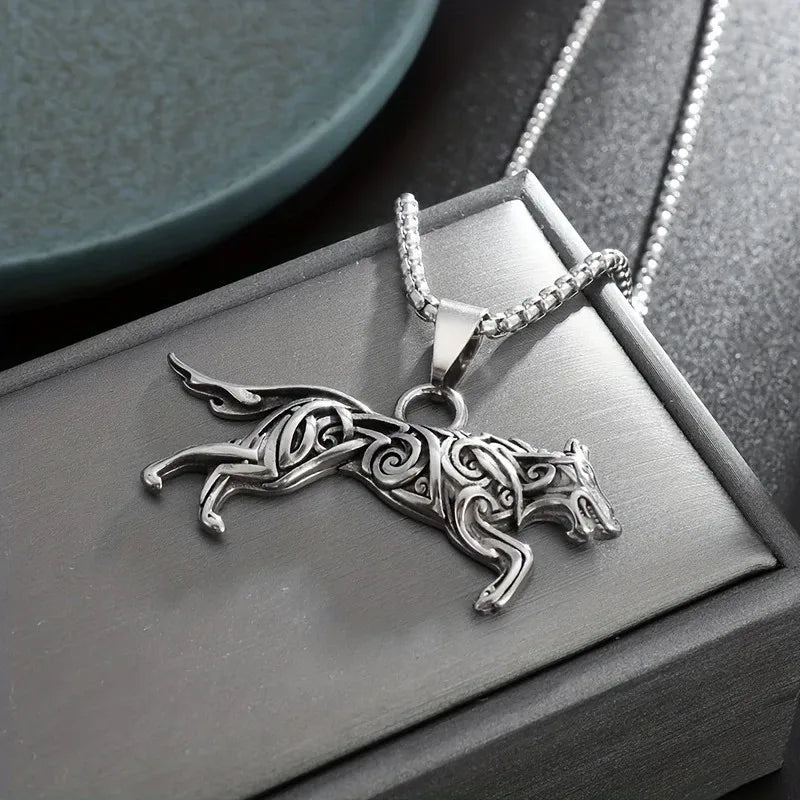 ๐บ Men's Vintage Viking Wolf Necklace ๐บ