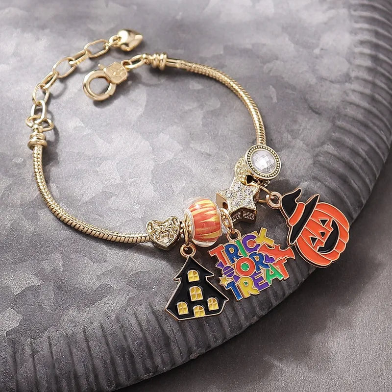 🎃🏚️ Trick or Treat Halloween Charm Bracelet 🏚️🎃