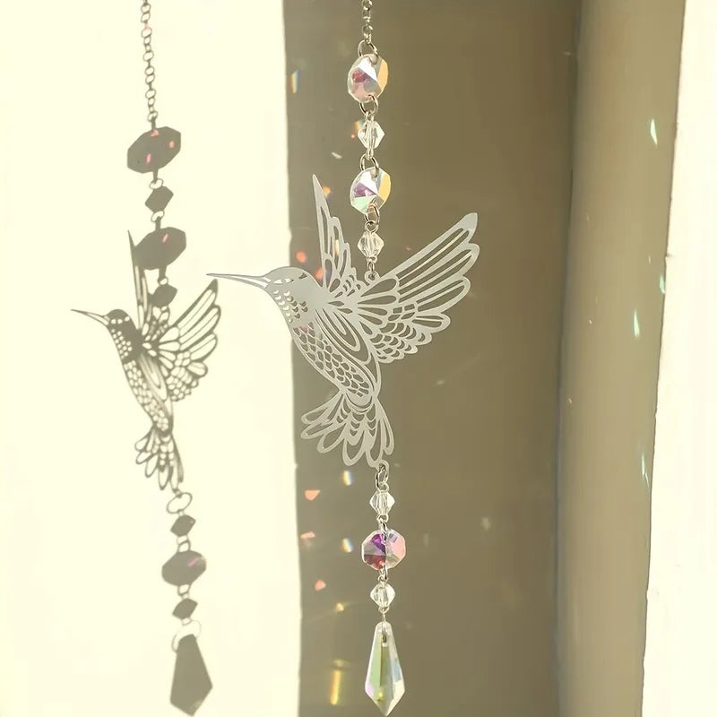 ✨ Crystal Hummingbird Silver Sun Catcher ✨