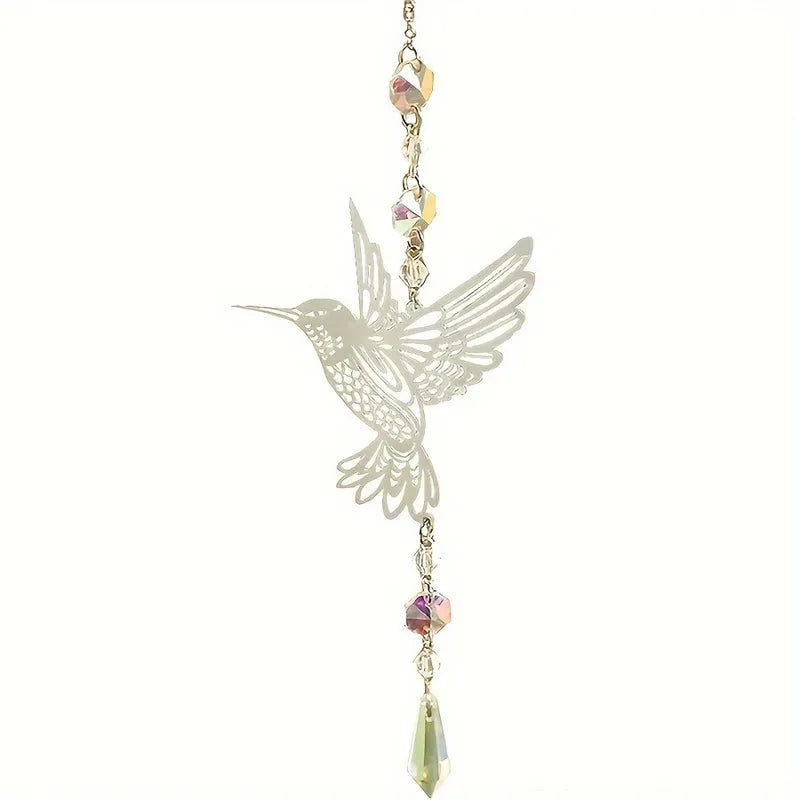 ✨ Crystal Hummingbird Silver Sun Catcher ✨