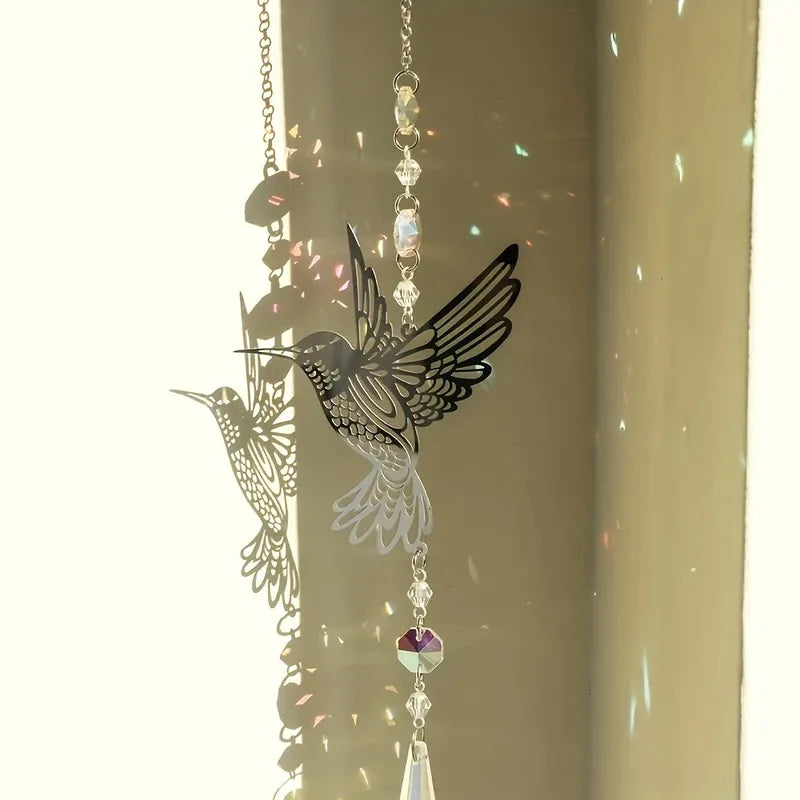✨ Crystal Hummingbird Silver Sun Catcher ✨
